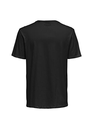 Only & Sons Normal Kalıp Düz Siyah Erkek T-Shirt - 22022531_Onsroy Reg Ss Slub Pocket
