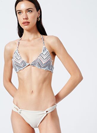 Only Kahve Kadın Bikini Üst ONLANDREA RUFFLE TIE  TOP