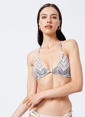 Only Kahve Kadın Bikini Üst ONLANDREA RUFFLE TIE  TOP