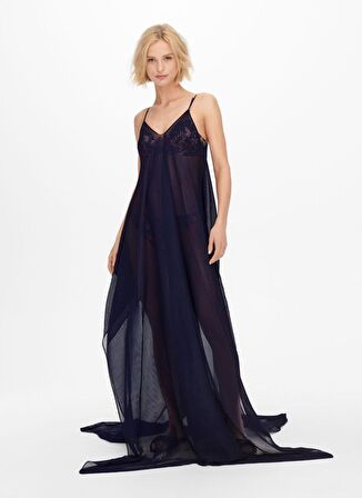 Only Mavi Kadın Uzun Plaj Elbisesi ONLLAILA LIFE PLISSE DRESS