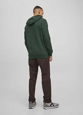 Jack & Jones Kapüşonlu Regular Fit Koyu Yeşil Erkek Şardonlu Sweatshirt 12152840_JJECORP LOGO SWEAT HOOD NO