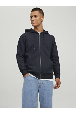 Jack & Jones Erkek Düz Renk Fermuarli Sweatshirt - 12210830 