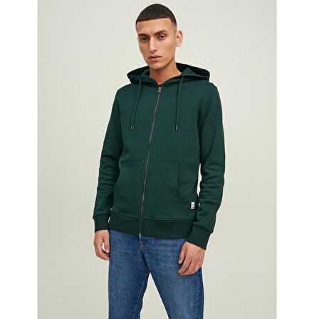 Jack&Jones Jjebasic Fermuarlı Kapüşonlu Erkek Sweatshirt