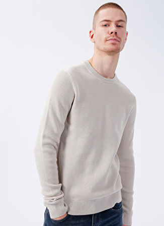 Only & Sons Bisiklet Yaka Regular Fit Düz Gümüş Erkek Kazak 22022855_ONSPHIL 12 STRUC CREW KNIT