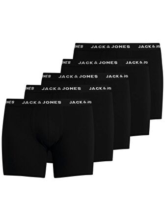Jack&Jones Büyük Beden Siyah Erkek 5'li Boxer Set 12194944