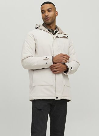 Jack & Jones Bej Erkek Kapüşonlu   Mont 12211896_JJETIKO PARKA SN