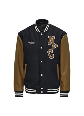 Only & Sons Koyu Lacivert Erkek Mont 22022572_ONSJAY VARSITY JACKET OTW