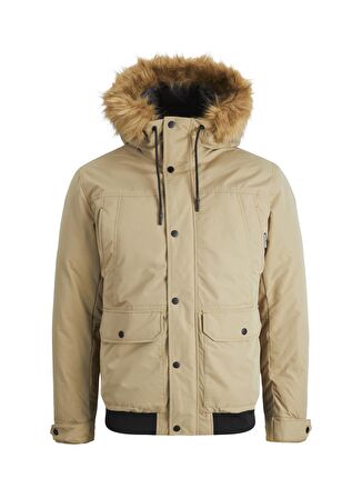 Jack & Jones Kahve Erkek Kapüşonlu   Mont 12211978_JJWINNER BOMBER JACKET