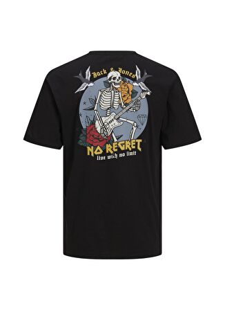 Jack & Jones Bisiklet Yaka Baskılı Siyah Erkek T-Shirt 12211712_JJLIMIT TEE SS CREW NECK