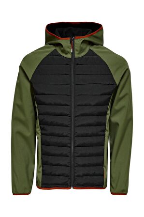 22020944 Only & Sons Onsandrew Softshell Jacket Otw Erkek Ceket Black/w/OLIVE NIGHT