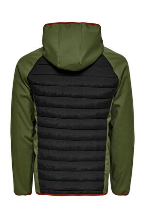 22020944 Only & Sons Onsandrew Softshell Jacket Otw Erkek Ceket Black/w/OLIVE NIGHT