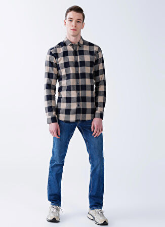 Only & Sons Normal Kareli Lacivert Erkek Gömlek ONSGUDMUND LS CHECKED SHIRT NOOS