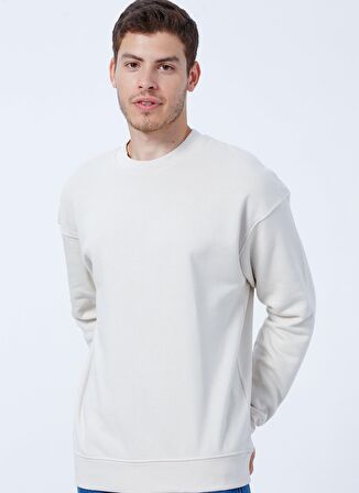 Jack & Jones Bisiklet Yaka Regular Fit Bej Erkek Şardonlu Sweatshirt 12186363_JORBRINK SWEAT CREW NECK
