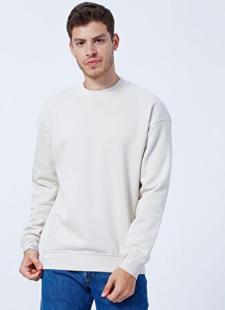 Jack & Jones Bisiklet Yaka Regular Fit Bej Erkek Şardonlu Sweatshirt 12186363_JORBRINK SWEAT CREW NECK
