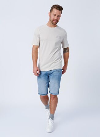 Jack & Jones Bisiklet Yaka Baskılı Krem Erkek T-Shirt 12210323_JCOJAPAN TEE SS CREW NECK