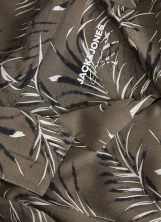 Jack & Jones Desenli Kahve Erkek Gömlek 12209887_JORJUAN RESORT AOP SHIRT