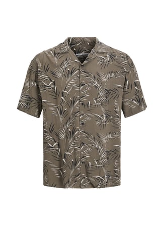Jack & Jones Desenli Kahve Erkek Gömlek 12209887_JORJUAN RESORT AOP SHIRT