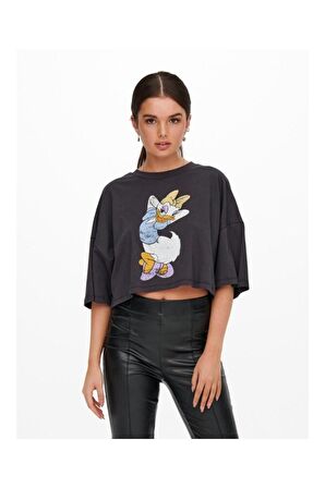 Only Kadın Duffy Dasiy Duck Crop Geniş T-shirt - 15262415