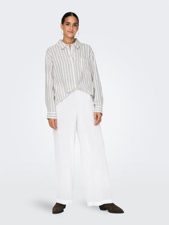 ONLTOKYO HW LINEN BLEND PANT PNT NOOS Kadın Beyaz Pantolon - 15259590