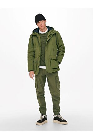 Only & Sons Yeşil Erkek Mont 22022654_ONSJAYDEN PARKA OTW VD