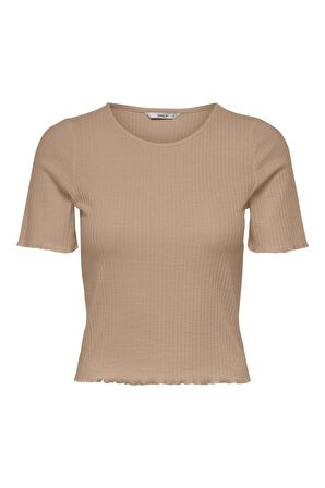 Only Kadın Kısa Kollu Fırfırlı Crop T-Shirt - 15201206 ONLEMMA