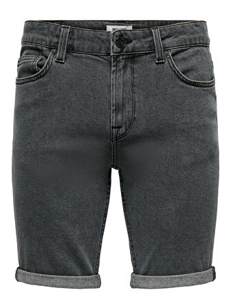 Only & Sons Erkek Regular Fit Siyah Kot Şort 22022331