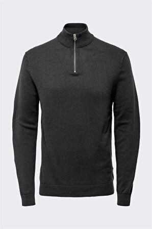 ONSALEX REG 12 HALF ZIP KNIT Erkek Gri Kazak - 22022523