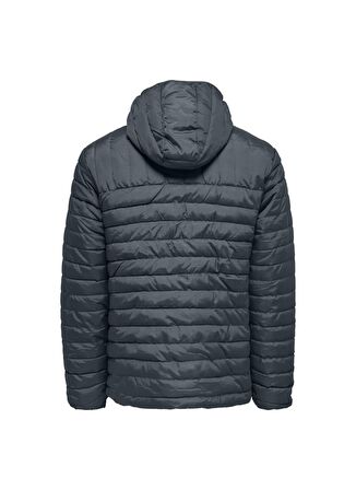 Only & Sons Koyu Mavi Erkek Kapüşonlu   Mont 22022613_ONSPIET QUILTED HOOD JACKE
