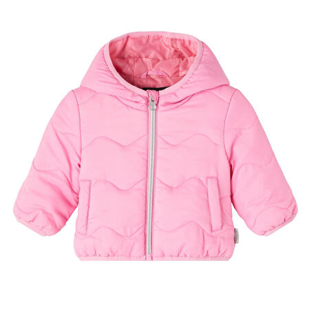 Name İt Pembe Kız Bebek Fermuarlı Uzun Kollu Uzun Düz Mont NBFMAGGY JACKET  PB