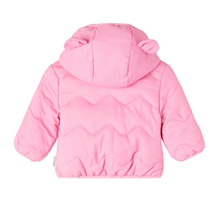 Name İt Pembe Kız Bebek Fermuarlı Uzun Kollu Uzun Düz Mont NBFMAGGY JACKET  PB