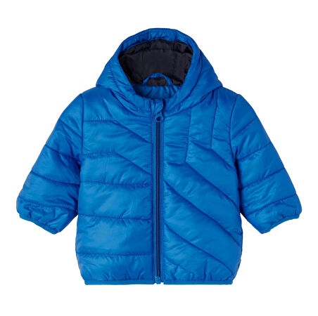 Name İt Mavi Erkek Bebek Fermuarlı Uzun Kollu Uzun Düz Mont NBMMAXON JACKET  PB