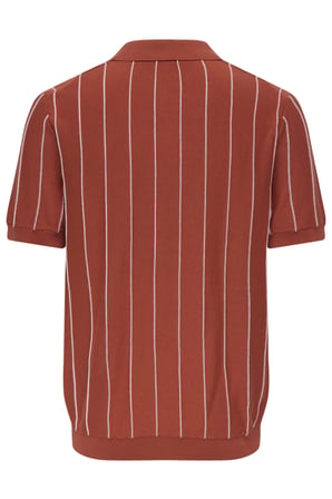 Only & Sons Erkek Çizgili Gömlek Yaka Turuncu T-Shirt - 22037080