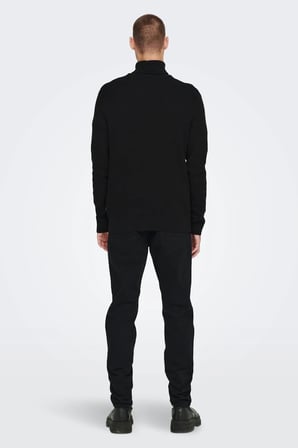 Onsphil Reg 12 Struc Roll Neck Knit Noos Erkek Siyah Kazak - 22023202