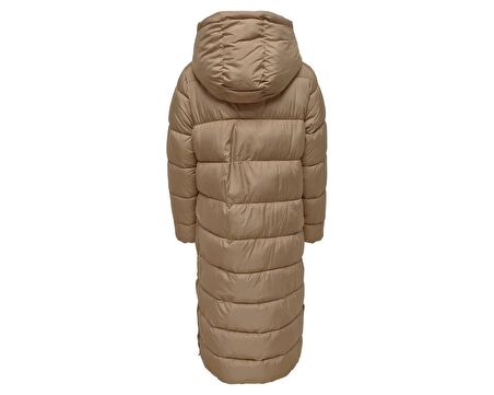 Only Onlcammie X- Long Quilted Coat Otw Kadın Günlük Mont 15267338-TIGERS-EYE Krem