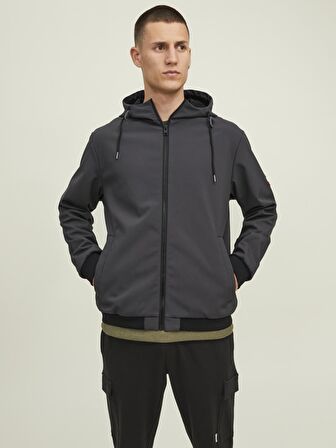 Jack & Jones Antrasit Erkek Kapüşonlu   Mont 12215818_JCOCLASSIC WAFFLE JACKET N