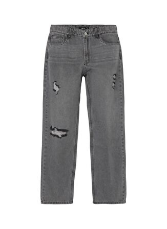 Lmtd Açık Gri Erkek Çocuk Düz Denim Pantolon NLMGRIZZA DNM DAD STRAIGHT PANT