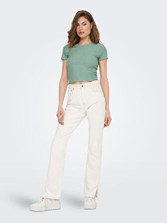 ONLEMMA S/S JRS KADIN KISA KOLLU FIRFIRLI CROP