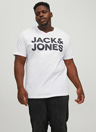 Jack & Jones O Yaka Baskılı Beyaz Erkek T-Shirt JJECORP LOGO TEE SS O-NECK NOOS PLS