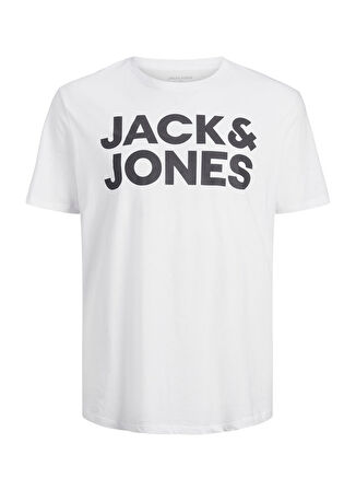 Jack & Jones O Yaka Baskılı Beyaz Erkek T-Shirt JJECORP LOGO TEE SS O-NECK NOOS PLS