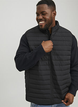 Jack & Jones Standart Siyah Erkek Ceket 12217854_JJERECYCLE BODYWARMER NOOS