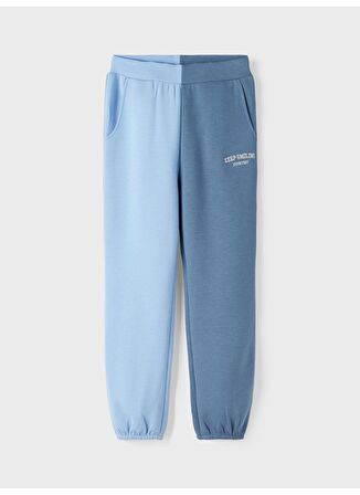 Name İt Mavi Kız Çocuk Lastikli Baskılı Eşofman Altı NKFLIANE SWEAT PANT UNB