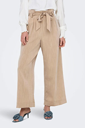 Only Kadın Onlmarsa Rahat Kalıp Belden Bağlamalı Pantolon 15269628 Bej