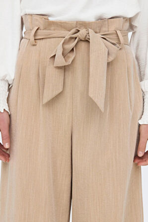 Only Kadın Onlmarsa Rahat Kalıp Belden Bağlamalı Pantolon 15269628 Bej