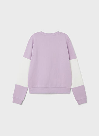 Lmtd Pembe Kız Çocuk O Yaka Uzun Kollu Baskılı Sweatshirt NLFOCK LS SHORT SWEAT