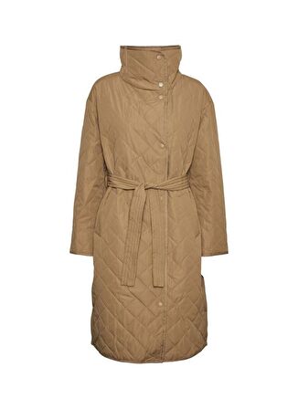 Vero Moda Koyu Kahve Kadın Kapitone Uzun Kaban 10267607