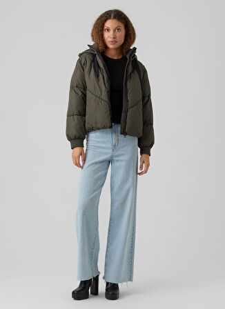 Vero Moda Haki Kadın Kısa Boy Kapitone Şişme Mont 10267111