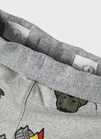 Name İt Gri Melanj Erkek Çocuk Lastikli Baskılı Eşofman Altı NMMARCHIE MARVEL SWE PANTS BRU MAR