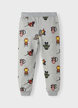 Name İt Gri Melanj Erkek Çocuk Lastikli Baskılı Eşofman Altı NMMARCHIE MARVEL SWE PANTS BRU MAR