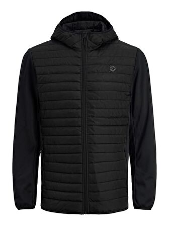 12182242 Jack Jones Jjemulti Quilted Jacket Noos Erkek Mont Black/SET-IN SLEEVES