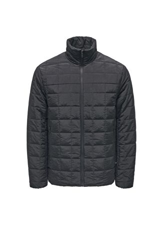 Only & Sons  Siyah Erkek Kısa Şişme Mont ONSANKER QUILTED JACKET OTW